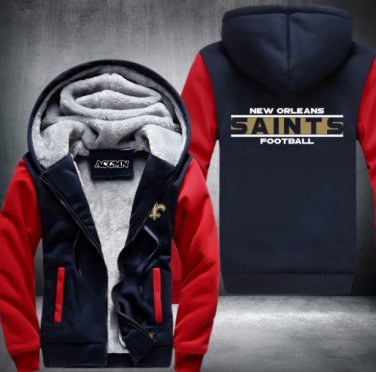 New Orleans Saints Hoodies Pattern Coats Super Warm Thicken Fleece Men's Coat Style 2