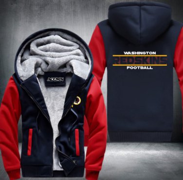 Washington Redskins Hoodies Pattern Coats Super Warm Thicken Fleece Men's Coat Style 2