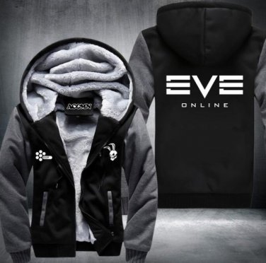 EVE Online Witner Hoodie Mens Thicken Fleece Coat GUSTAS Zipper Jacket  Style 2