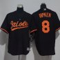 8 Cal Ripken Men Stitched Jersey Size S to 3 XL black