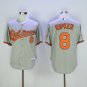 8 Cal Ripken Men Stitched Jersey Size S to 3 XL grey