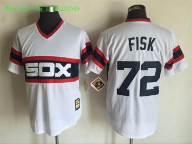 72 Carlton Fisk Men Stitched Jersey Size S to 3 XL white 1