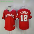 12 Francisco Lindor Men Stitched Jersey Size S to 3 XL red