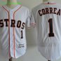 1 Carlos Correa Men Stitched Jersey Size S to 3 XL white