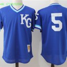 5 George Brett  Men Stitched Jersey Size S to 3 XL blue