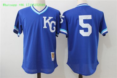5 George Brett  Men Stitched Jersey Size S to 3 XL blue