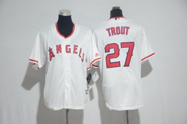 27 Mike Trout Men Stitched Jersey Size S to 3 XL white