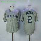2 Derek Jeter Men Stitched Jersey Size S to 3 XL grey