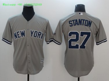 27 Giancarlo Stanton Men Stitched Jersey Size S to 3 XL grey