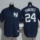 24 Gary Sanchez Men Stitched Jersey Size S to 3 XL blue
