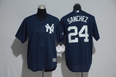 24 Gary Sanchez Men Stitched Jersey Size S to 3 XL blue