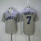 7 Mickey Mantle  Men Stitched Jersey Size S to 3 XL grey