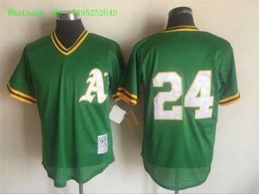 24 Rickey Henderson&Acirc;&nbsp;Men Stitched Jersey Size S to 3 XL green 2