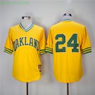24 Rickey Henderson Men Stitched Jersey Size S to 3 XL yellow