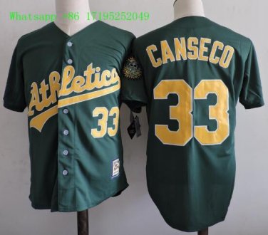 33 Jose Canseco Men Stitched Jersey Size S to 3 XL green