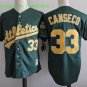 33 Jose Canseco Men Stitched Jersey Size S to 3 XL green
