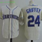 24 Ken Griffey Men Stitched Jersey Size S to 3 XL white 3