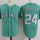 24 Ken Griffey Men Stitched Jersey Size S to 3 XL green