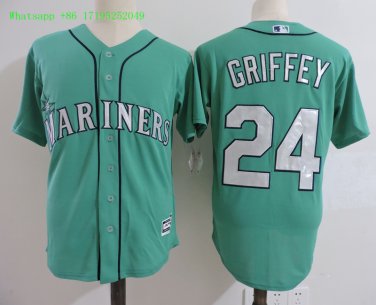 24 Ken Griffey Men Stitched Jersey Size S to 3 XL green