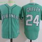 24 Ken Griffey Men Stitched Jersey Size S to 3 XL green