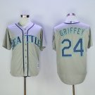 24 Ken Griffey Men Stitched Jersey Size S to 3 XL grey