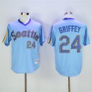 24 Ken Griffey Men Stitched Jersey Size S to 3 XL blue