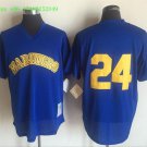 24 Ken Griffey Men Stitched Jersey Size S to 3 XL blue