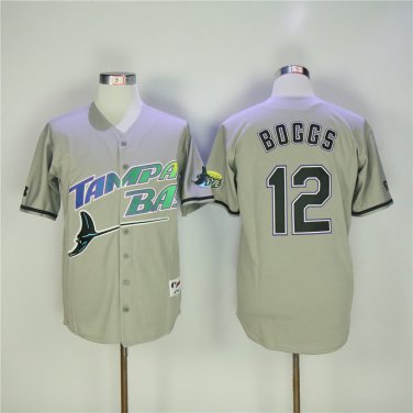 2 Wade Boggs Men Stitched Jersey Size S to 3 XL grey