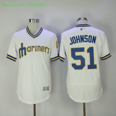 51 Randy Johnson Men Stitched Jersey Size S to 3 XL white 2