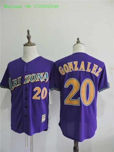 20 Luis Gonzalez&Acirc;&nbsp;Men Stitched Jersey Size S to 3 XL purple
