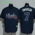 7 Dansby Swanson Men Stitched Jersey Size S to 3 XL blue