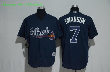 7 Dansby Swanson Men Stitched Jersey Size S to 3 XL blue