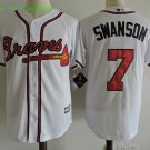 7 Dansby Swanson Men Stitched Jersey Size S to 3 XL white