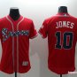 10 Chipper Jones Men Stitched Jersey Size S to 3 XL red