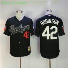  42 Jackie Robinson Stitched Jersey Size S to 3 XL black