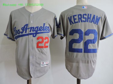 22 Clayton Kershaw Stitched Jersey Size S to 3 XL grey