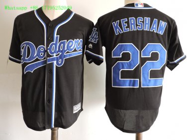 22 Clayton Kershaw Stitched Jersey Size S to 3 XL black