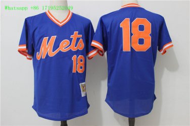 18 Darryl Strawberry  Stitched Jersey Size S to 3 XL blue
