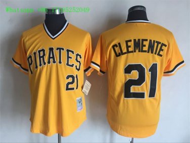 21 Roberto Clemente  Stitched Jersey Size S to 3 XL yellow