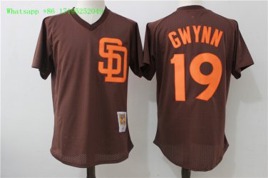 19 Tony Gwynn Stitched Jersey Size S to 3 XL brown