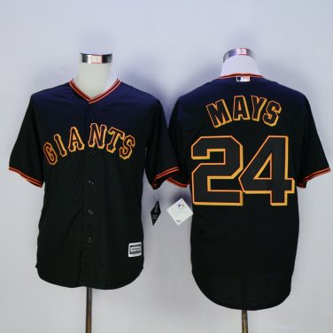 24 Willie Mays Stitched Jersey Size S to 3 XL black 1