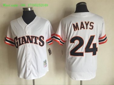 24 Willie Mays Stitched Jersey Size S to 3 XL white
