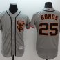 25 Barry Bonds Stitched Jersey Size S to 3 XL grey