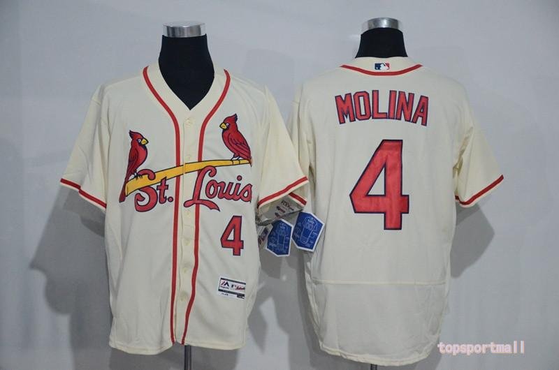 4 Yadier Molina Stitched Jersey Size S to 3 XL white