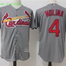 4 Yadier Molina Stitched Jersey Size S to 3 XL grey