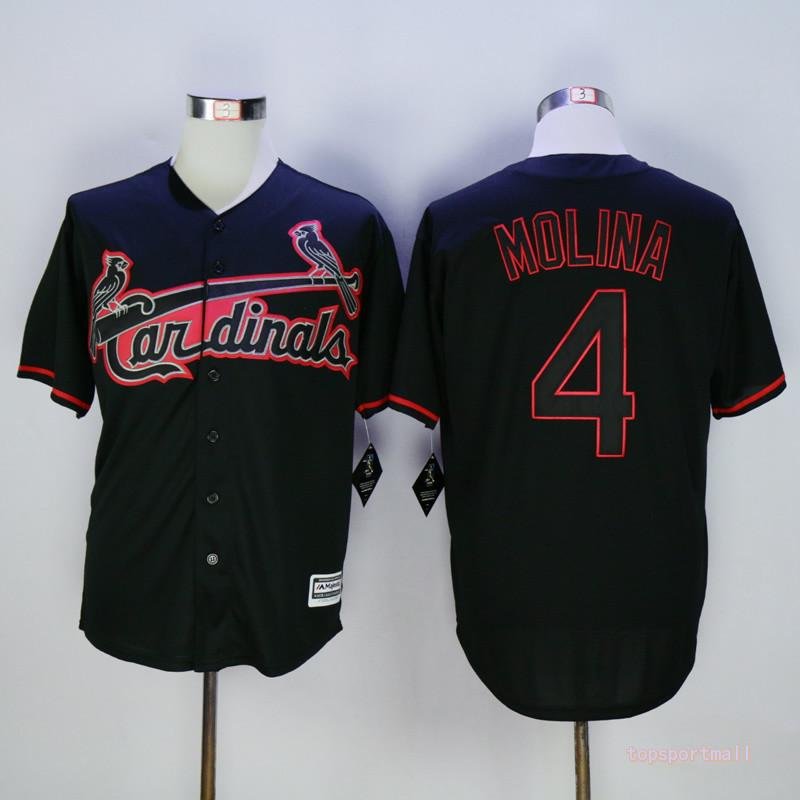 4 Yadier Molina Stitched Jersey Size S to 3 XL black 1