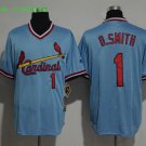 1 Ozzie Smith Stitched Jersey Size S to 3 XL blue