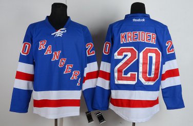 20 Chris Kreider Stitched Jersey Size S to 3 XL blue