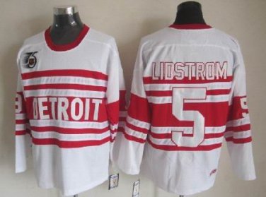 5 Nicklas Lidstrom Stitched Jersey Size S to 3 XL white