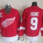 9 Gordie Howe Stitched Jersey Size S to 3 XL red
